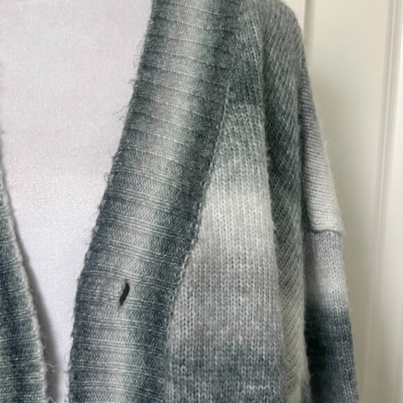 Pacsun Gray Striped Open Button Front Long Sleeve Wool Cardigan Size Medium - Picture 5 of 16
